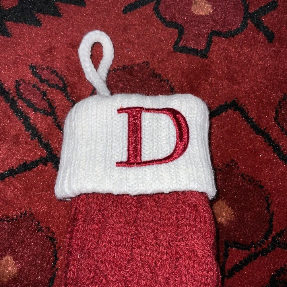 Wondershop Monogram Mini Christmas Stocking Initial D Red Knit Target 7